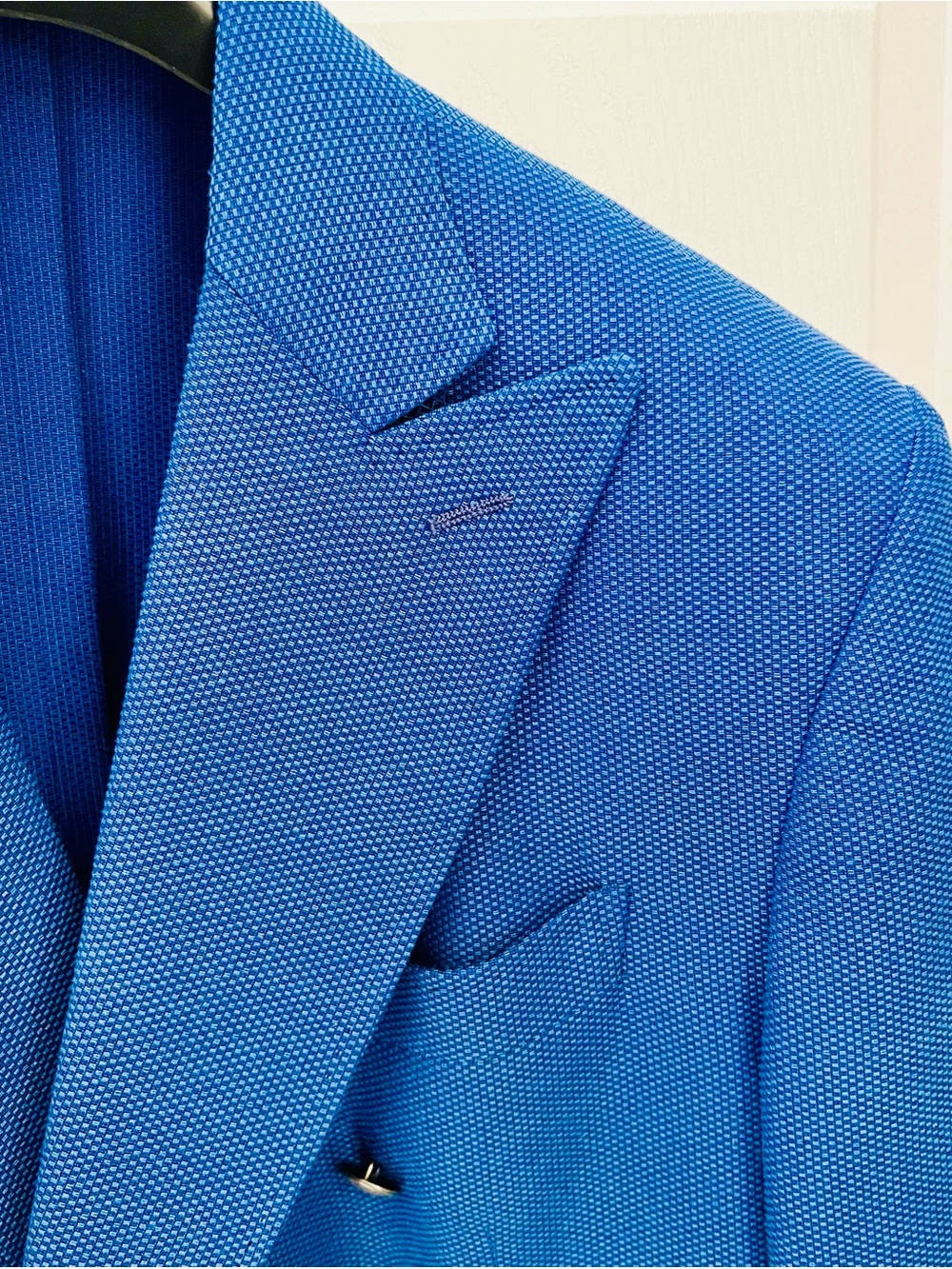 Italian Fugato, Giovanni Marques Men's Double-Breasted Blue Sport Blazer